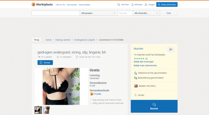 Pas op voor Marieke op Marktplaats