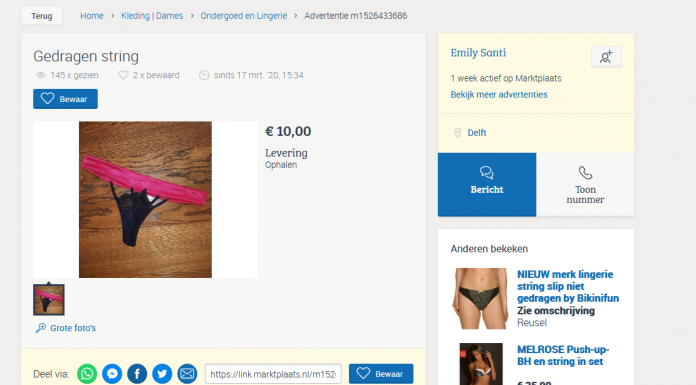 Emily Santi op Marktplaats is een dief – FAKE!